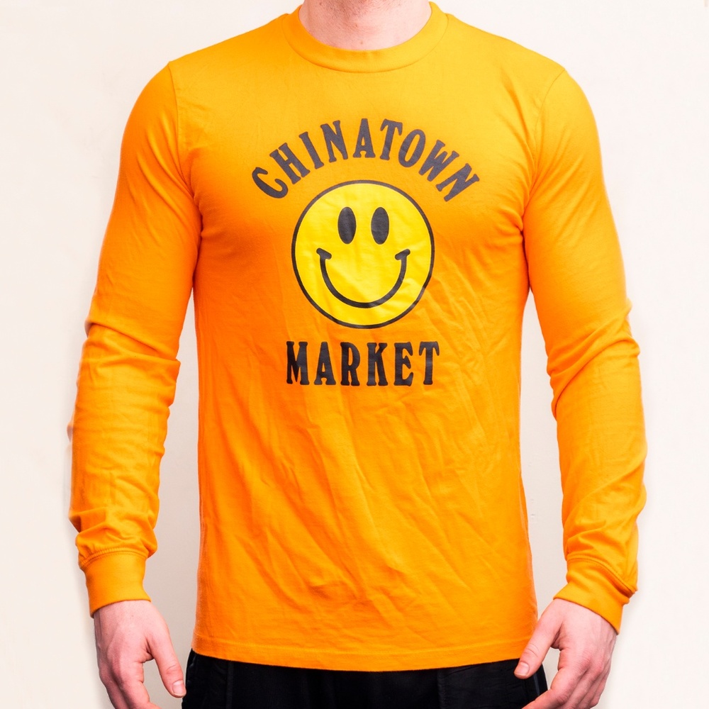 Chinatown Market Long-sleeve Smiley Tee, size M